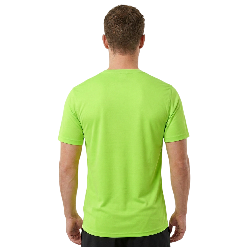 ZBORIBER Men's Quick-Dry Fit Gym Wicking Athletic Workout Short-Sleeve T-Shirts Sizes S-3XL,Highlighter Green