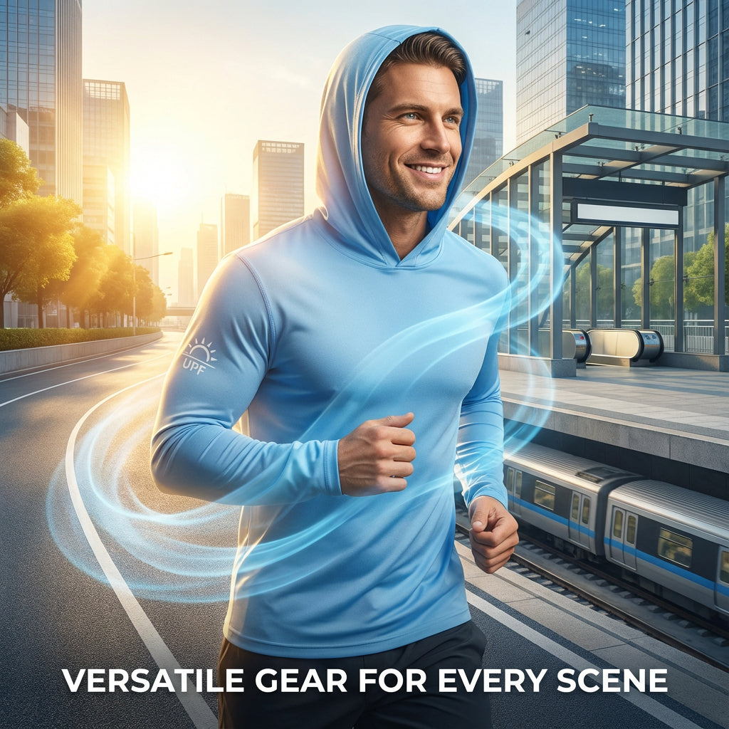 ZBORIBER Mens Hoodies Pullover Performance Lightweight Hoodies For Men Dry Fit Wicking  Sweatshirt