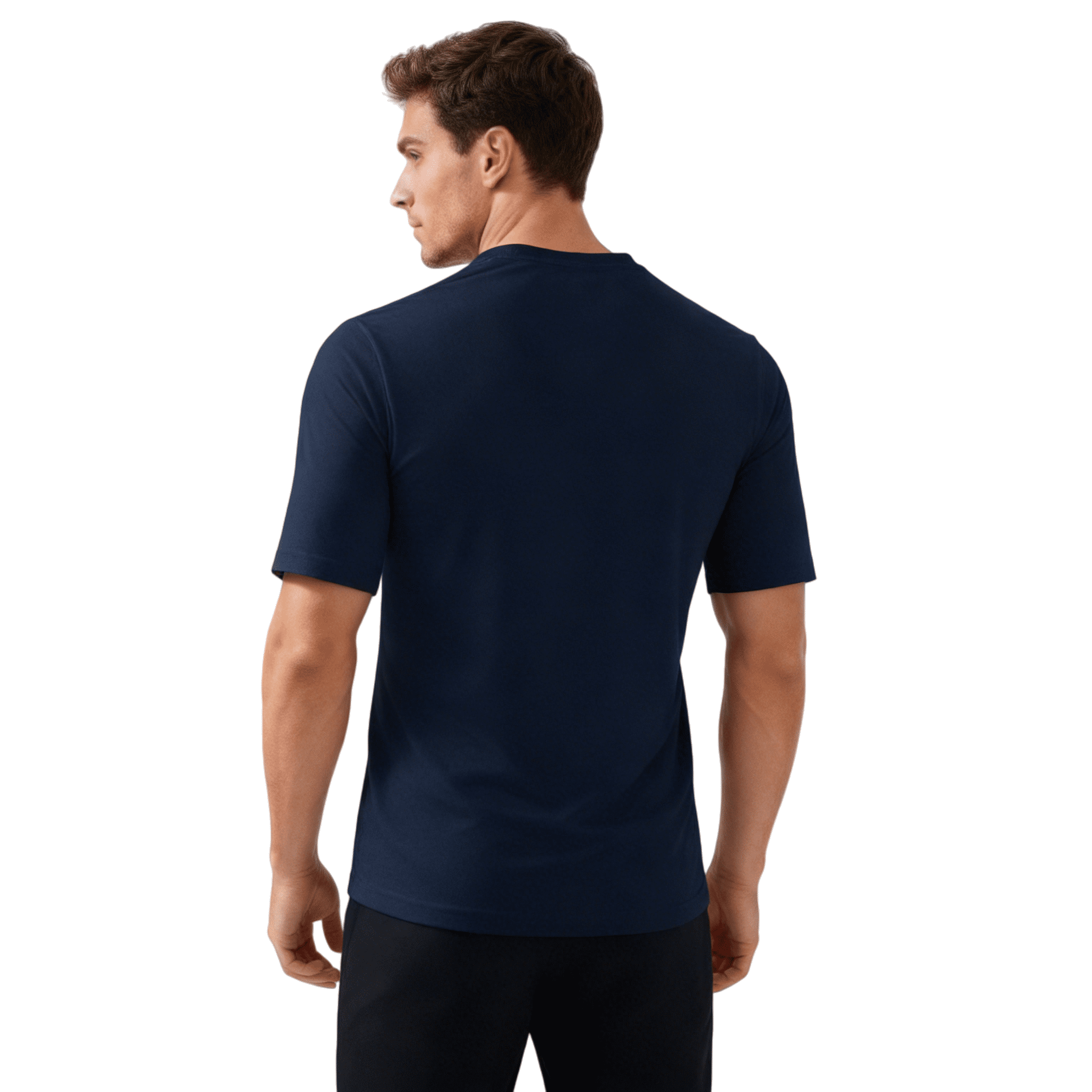 ZBORIBER Men's Quick-Dry Fit Gym Wicking Athletic Workout Short-Sleeve T-Shirts Sizes S-3XL,Navy