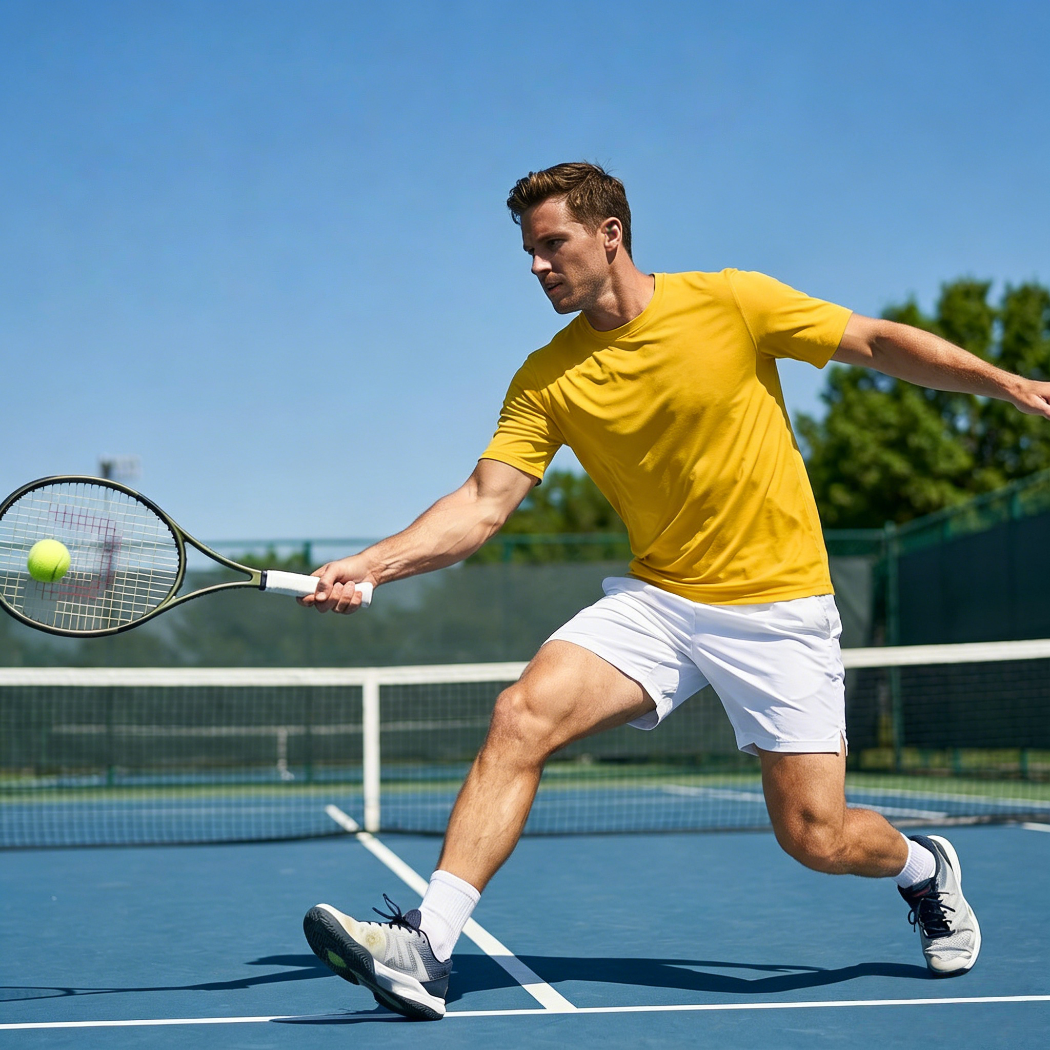ZBORIBER Men's Quick-Dry Fit Gym Wicking Athletic Workout Short-Sleeve T-Shirts,Heather Yellow