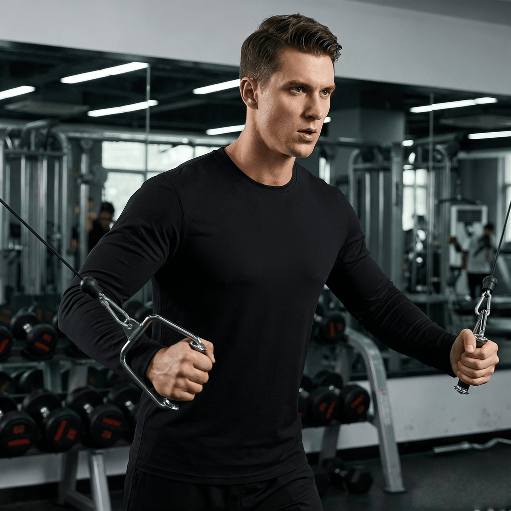 ZBORIBER Men's Quick Dry UPF 50+ UV Sun Protection Moisture Wicking Long Sleeve T-Shirt for Casual Workout,Sizes S-3XL,Black