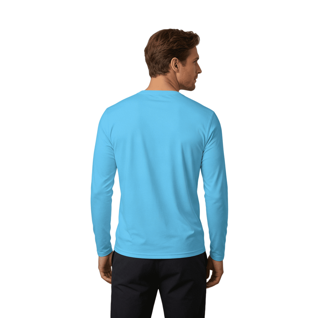 ZBORIBER Men's Quick Dry UPF 50+ UV Sun Protection Moisture Wicking Long Sleeve T-Shirt for Casual Workout,Sizes S-3XL,Shockwave Blue