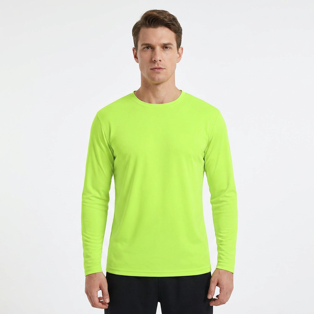 ZBORIBER Men's Hooded T-shirt, Moisture-Wicking,Quick-Drying,Highlighter Glow,Sizes S-3XL
