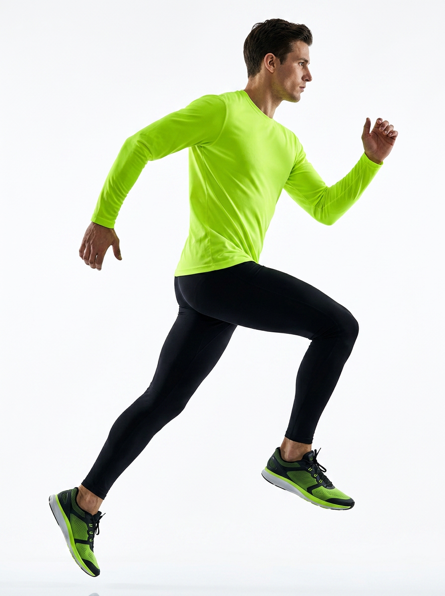 ZBORIBER Men's Hooded T-shirt, Moisture-Wicking,Quick-Drying,Highlighter Green,Sizes S-3XL