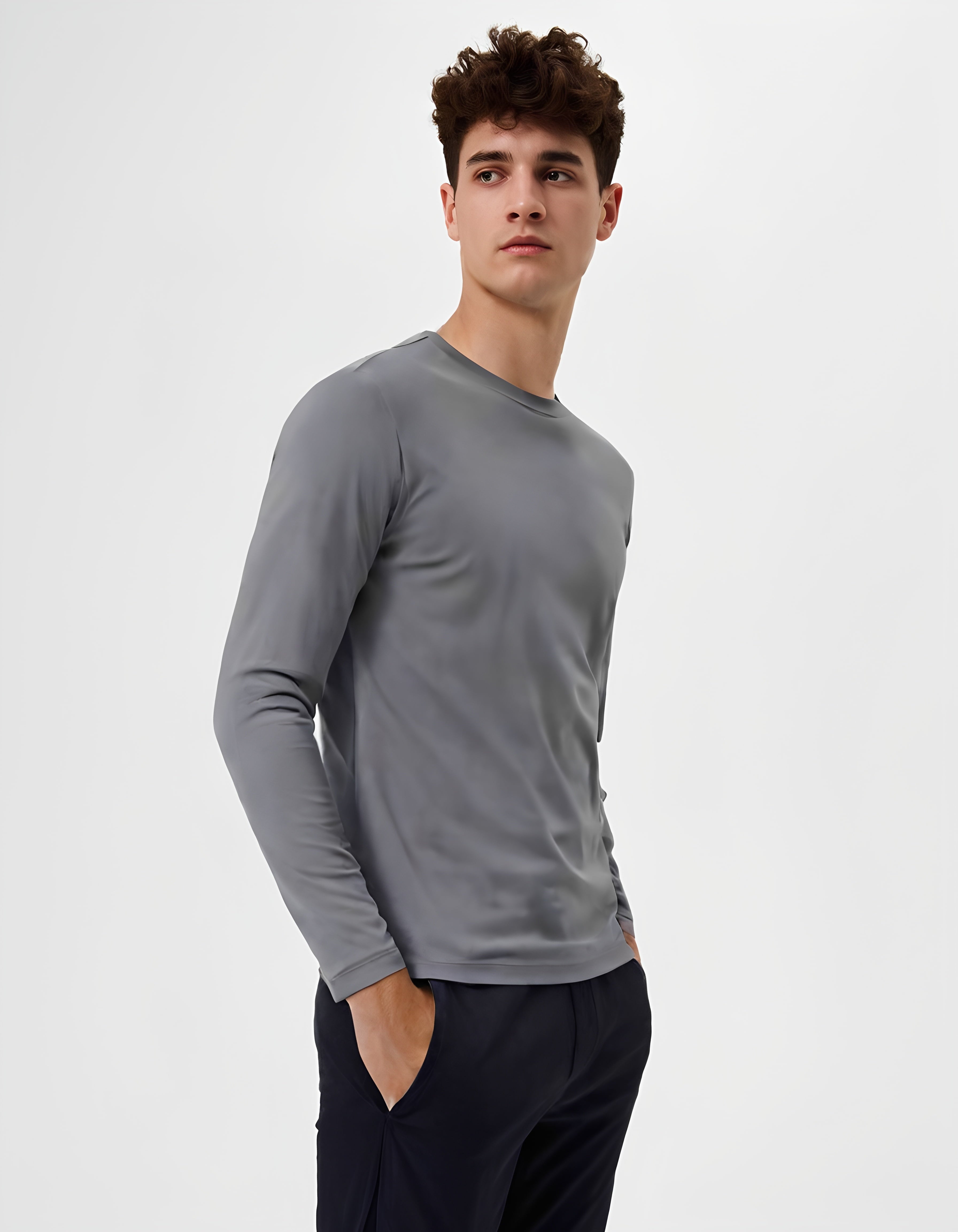 ZBORIBER Men's Quick-Dry Long Sleeve Shirts 3-Pack, Moisture Wicking, UPF 50+, Sizes S-3XL