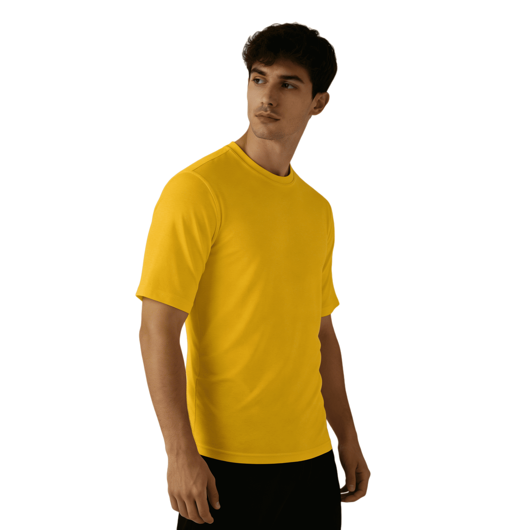 ZBORIBER Men's Quick-Dry Fit Gym Wicking Athletic Workout Short-Sleeve T-Shirts,Sizes S-3XL,Heather Yellow