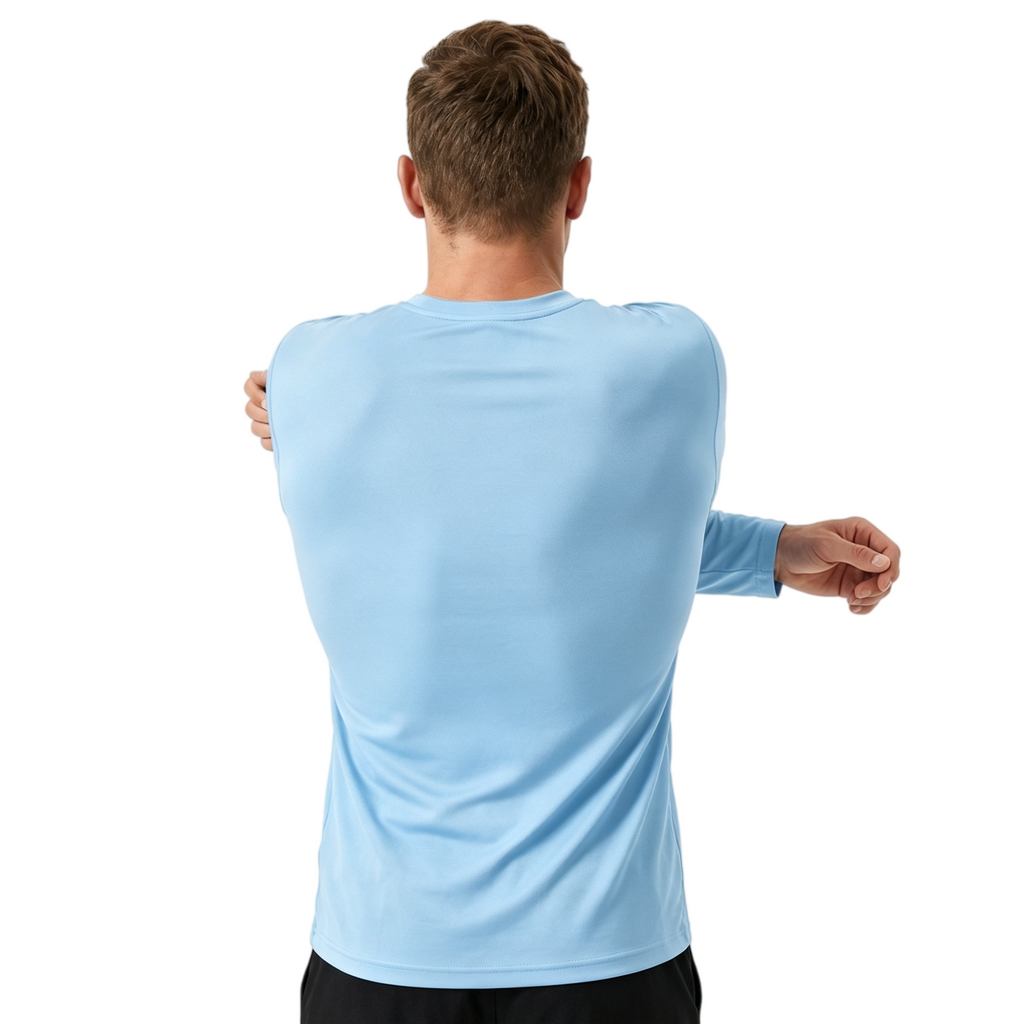ZBORIBER Men's Quick Dry UPF 50+ UV Sun Protection Moisture Wicking Long Sleeve T-Shirt for Casual Workout,Sizes S-3XL,Carolina Blue