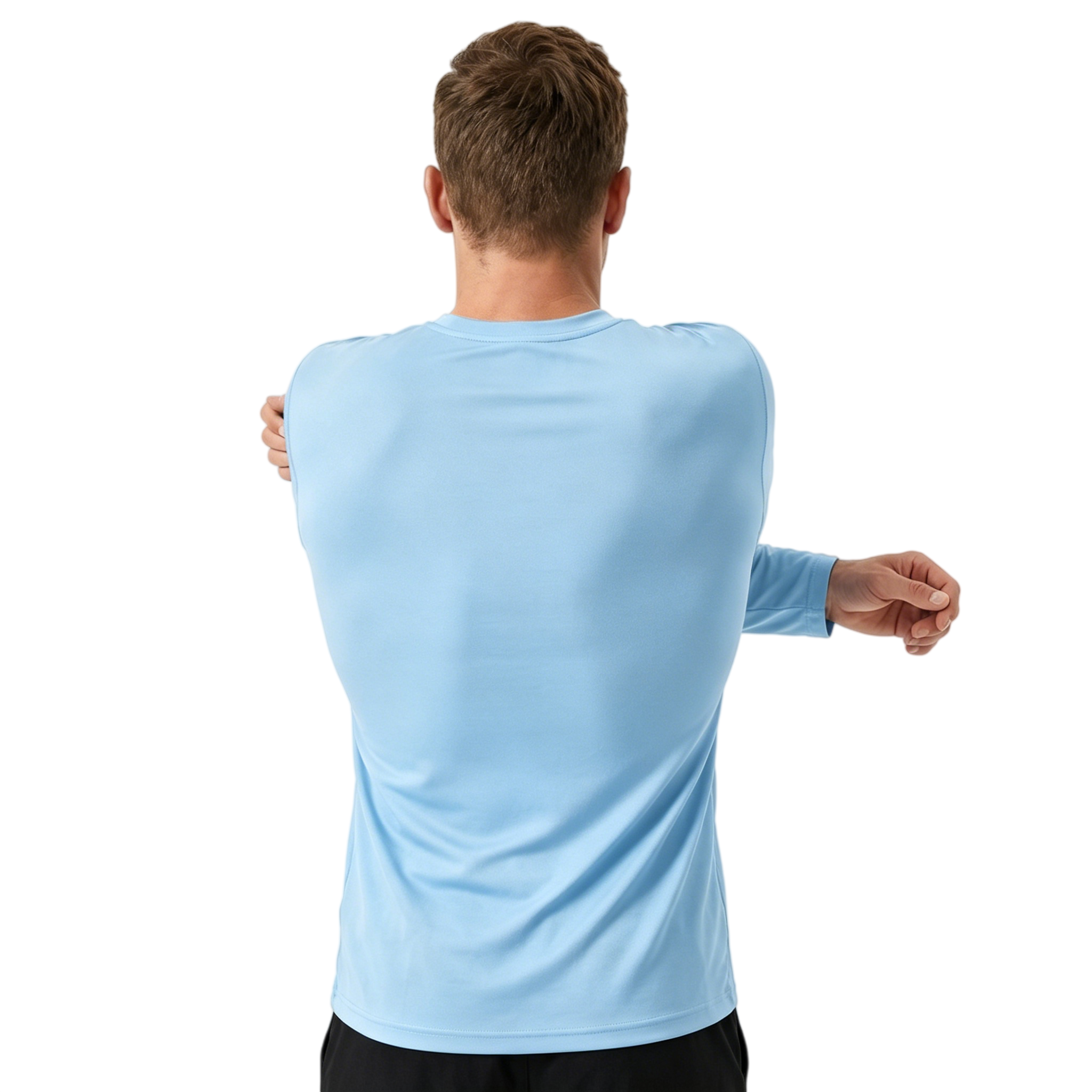 ZBORIBER Men's Quick Dry UPF 50+ UV Sun Protection Moisture Wicking Long Sleeve T-Shirt for Casual Workout,Sizes S-3XL,Carolina Blue