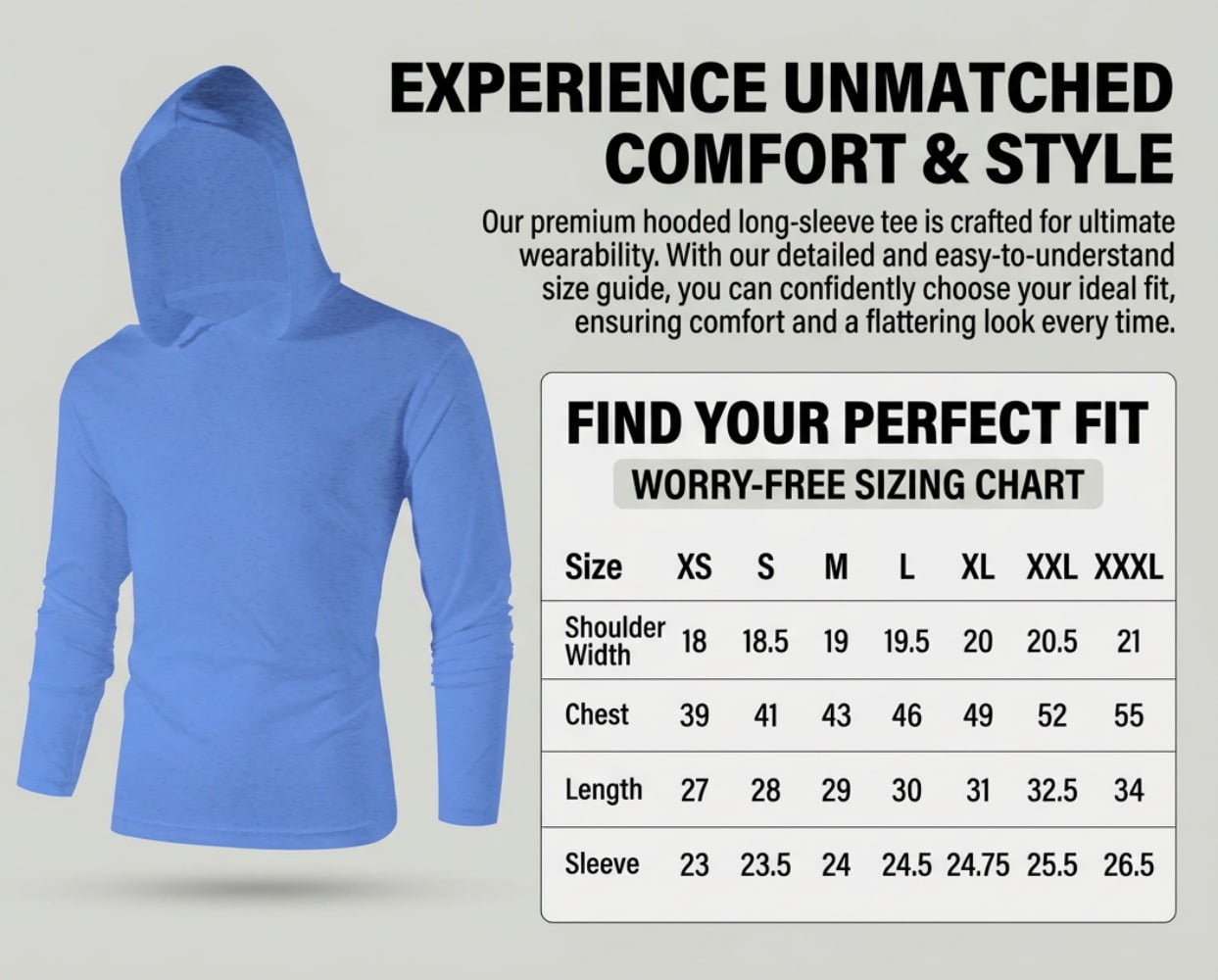 ZBORIBER Men's Hooded T-shirt, Moisture-wicking,Quick-drying,Black, Sizes S-3XL