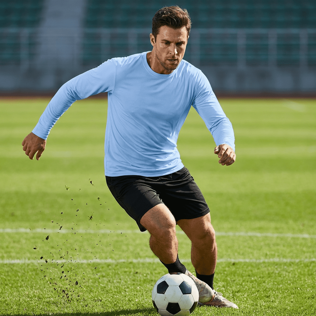ZBORIBER Men's Quick Dry UPF 50+ UV Sun Protection Moisture Wicking Long Sleeve T-Shirt for Casual Workout,Sizes S-3XL,Carolina Blue