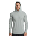 ZBORIBER Men's Hooded T-shirt, Moisture-Wicking,Quick-Drying,Silver,Sizes S-3XL