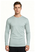ZBORIBER Men's Quick Dry UPF 50+ UV Sun Protection Moisture Wicking Long Sleeve T-Shirt for Casual Workout,Sizes S-3XL,Silver