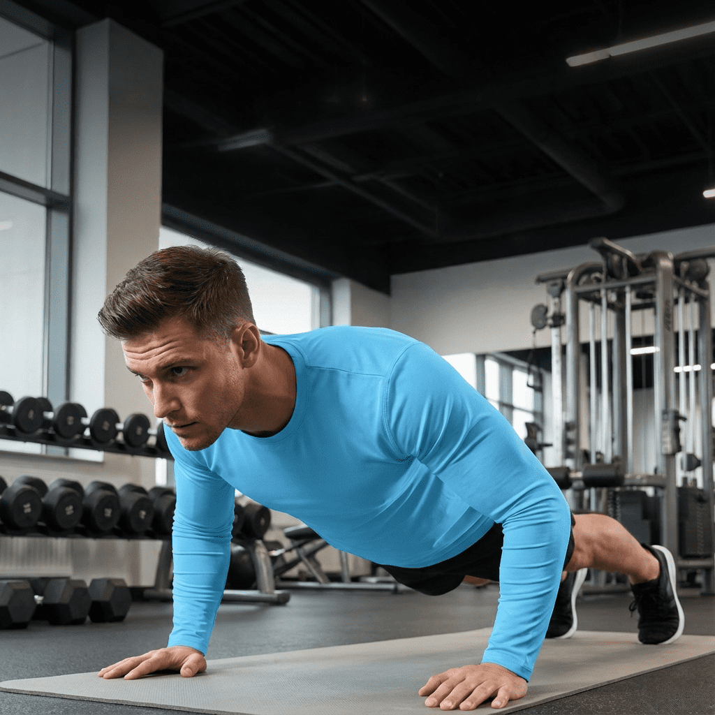 ZBORIBER Men's Quick Dry UPF 50+ UV Sun Protection Moisture Wicking Long Sleeve T-Shirt for Casual Workout,Sizes S-3XL,Shockwave Blue