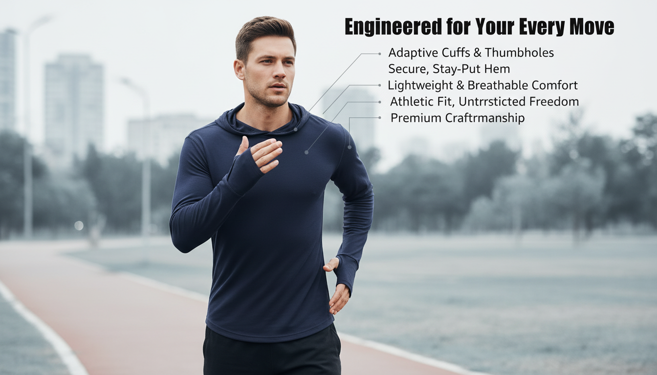 ZBORIBER Men's Sun Protection Hoodie Long Sleeve Quick Dry Shirt Lightweight Breathable Activewear Dry Fit Fishing Workout Shirt，Size S-3XL，Black