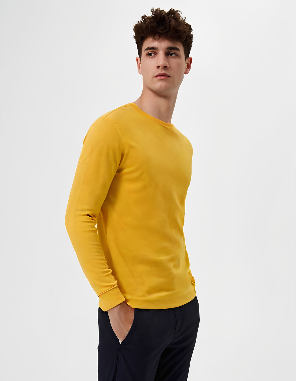 ZBORIBER Men's Quick Dry Long Sleeve Shirts UPF 50+ UV Sun Protection Moisture Wicking T-Shirt for Casual Workout,Heather Yellow