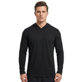 ZBORIBER Men's Hooded T-shirt, Moisture-Wicking,Quick-Drying,Black,Sizes S-3XL