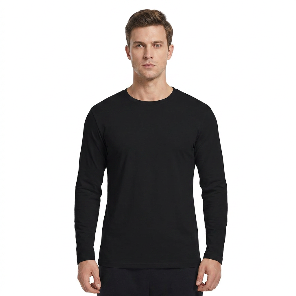 ZBORIBER Men's Quick Dry UPF 50+ UV Sun Protection Moisture Wicking Long Sleeve T-Shirt for Casual Workout,Sizes S-3XL,Black