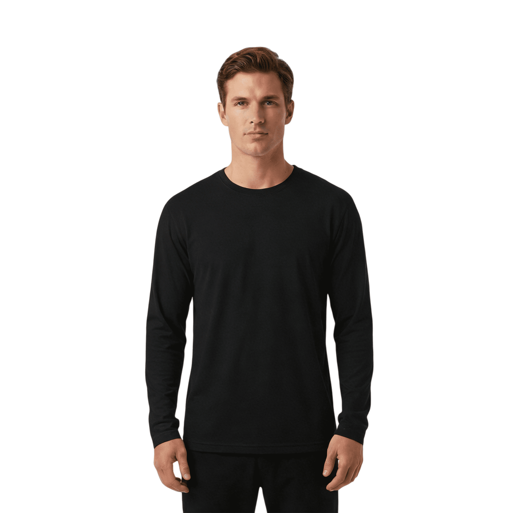 ZBORIBER Men's Athletic Quick Dry Shirt, Active T-Shirt, Crew Neck Long Sleeve Tee,Black
