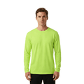 ZBORIBER Men's Quick Dry UPF 50+ UV Sun Protection Moisture Wicking Long Sleeve T-Shirt for Casual Workout,Sizes S-3XL,Highlighter Glow