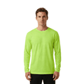 ZBORIBER Men's Quick Dry UPF 50+ UV Sun Protection Moisture Wicking Long Sleeve T-Shirt for Casual Workout,Sizes S-3XL,Highlighter Green
