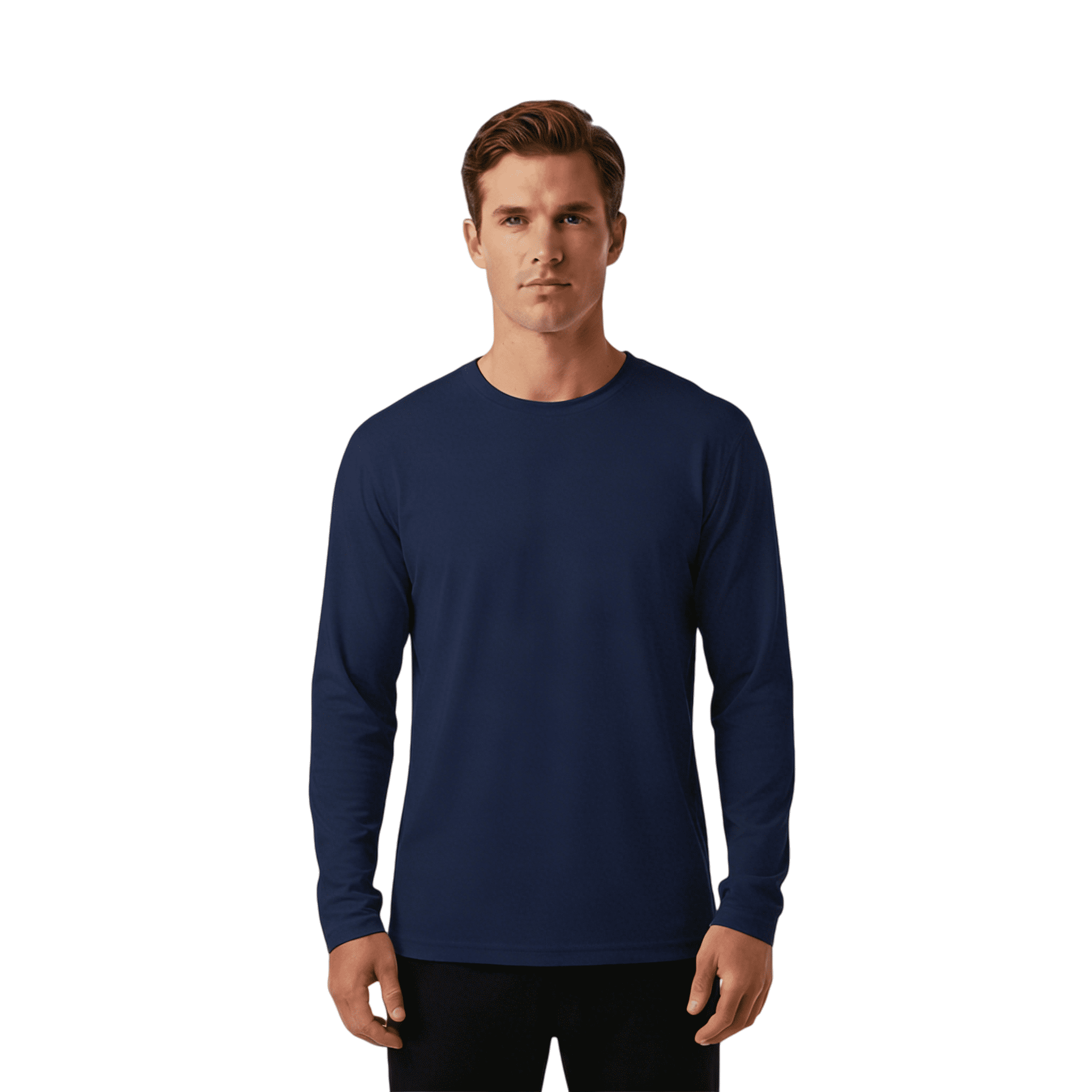 ZBORIBER Men's Quick Dry UPF 50+ UV Sun Protection Moisture Wicking Long Sleeve T-Shirt for Casual Workout,Sizes S-3XL,Navy