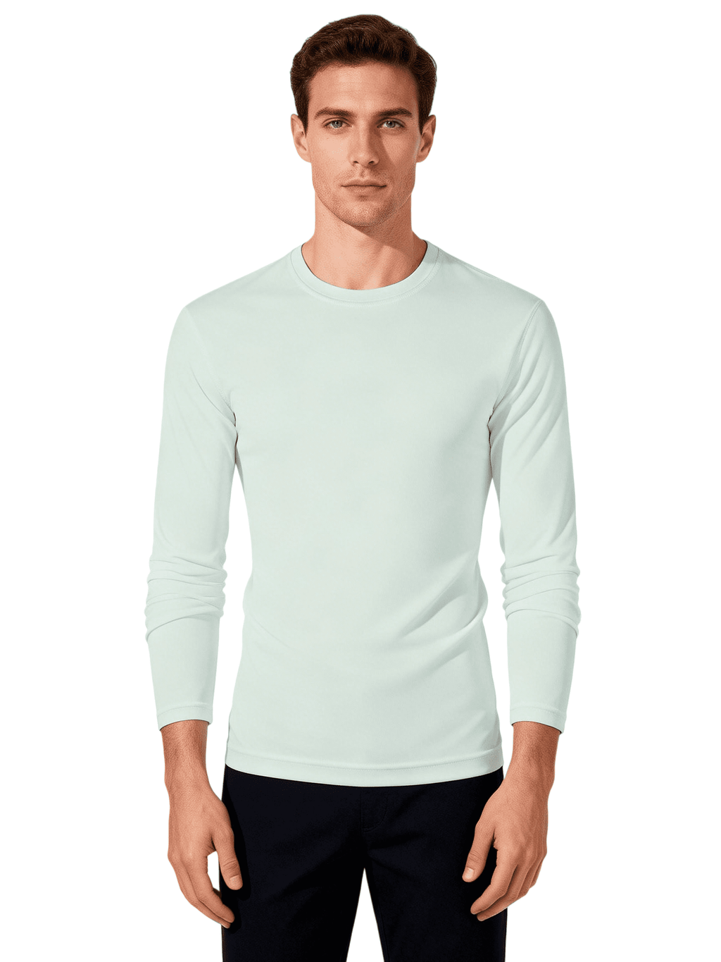 ZBORIBER Men's Quick Dry UPF 50+ UV Sun Protection Moisture Wicking Long Sleeve T-Shirt for Casual Workout,Sizes S-3XL,Silver