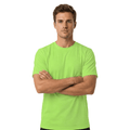 ZBORIBER Men's Quick-Dry Fit Gym Wicking Athletic Workout Short-Sleeve T-Shirts Sizes S-3XL,Highlighter Green