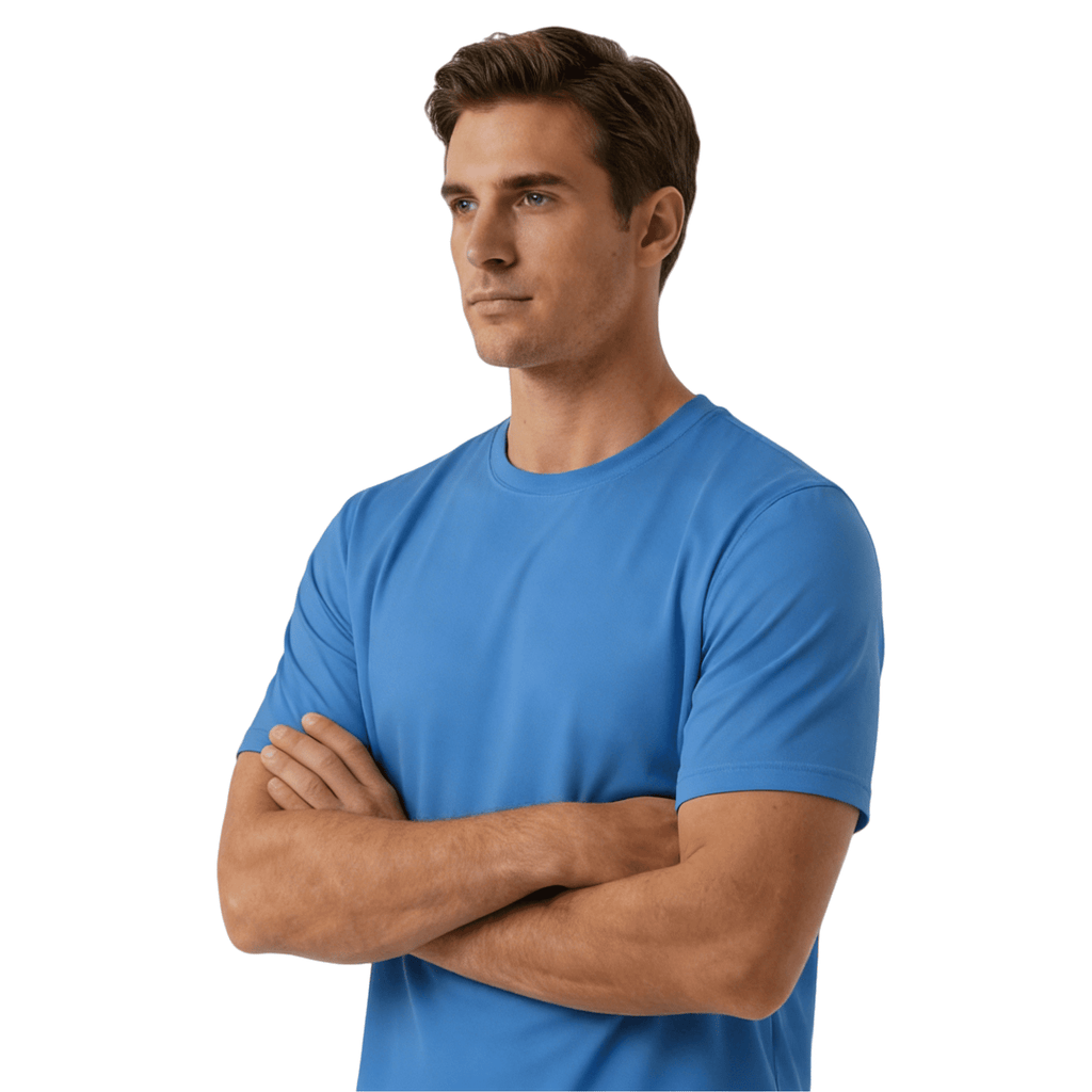 ZBORIBER Men's Quick-Dry Fit Gym Wicking Athletic Workout Short-Sleeve T-Shirts Sizes S-3XL,Royal