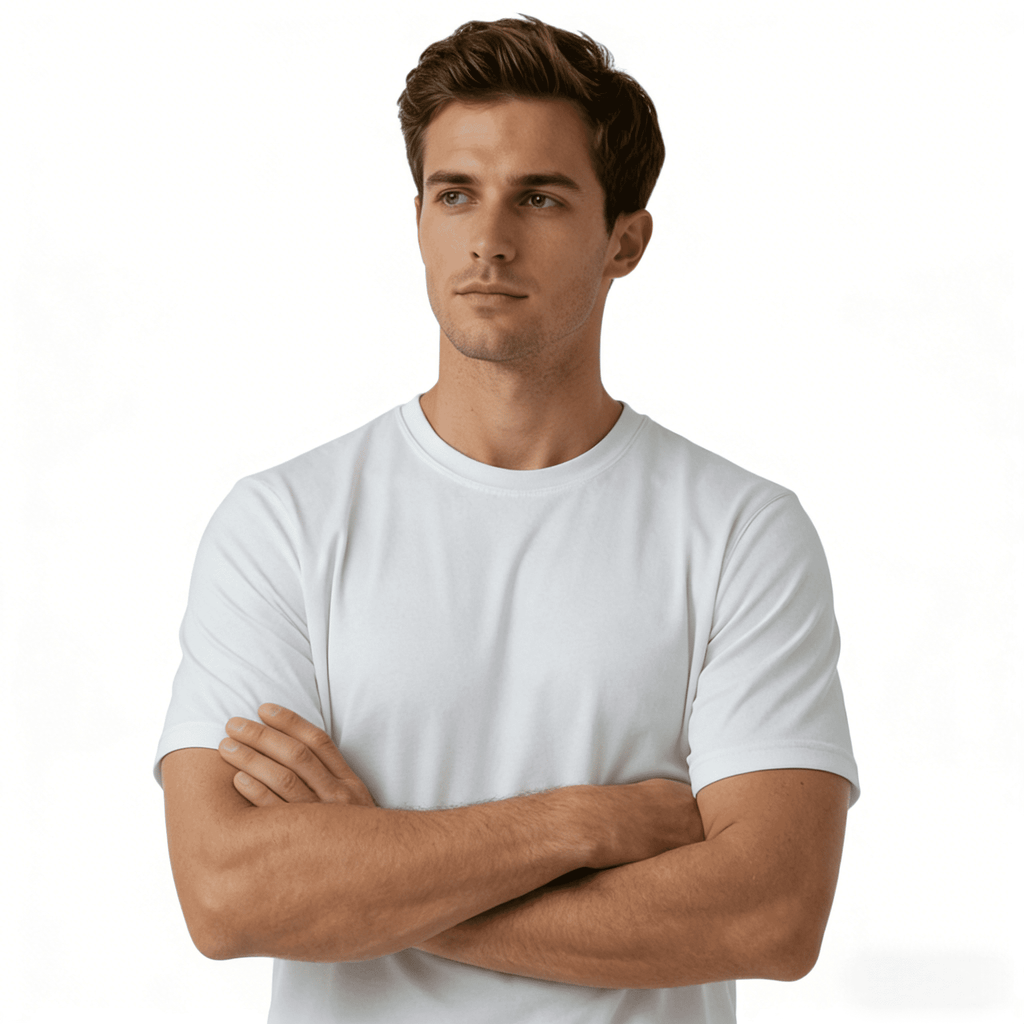 ZBORIBER Men's Quick-Dry Fit Gym Wicking Athletic Workout Short-Sleeve T-Shirts Sizes S-3XL,White