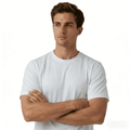 ZBORIBER Men's Quick-Dry Fit Gym Wicking Athletic Workout Short-Sleeve T-Shirts Sizes S-3XL,White