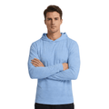 ZBORIBER Men's Hooded T-shirt, Moisture-wicking,Quick-drying,Highlighter Chambray,Sizes S-3XL
