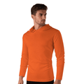 ZBORIBER Men's Hooded T-shirt,Moisture-wicking,Quick-drying,Neon Orange, Sizes S-3XL