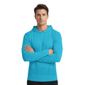 ZBORIBER Men's Hooded T-shirt, Moisture-wicking,Quick-drying,Shockwave Blue,Sizes S-3XL