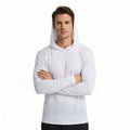 ZBORIBER Men's Hooded T-shirt, Moisture-wicking,Quick-drying,White,Sizes S-3XL