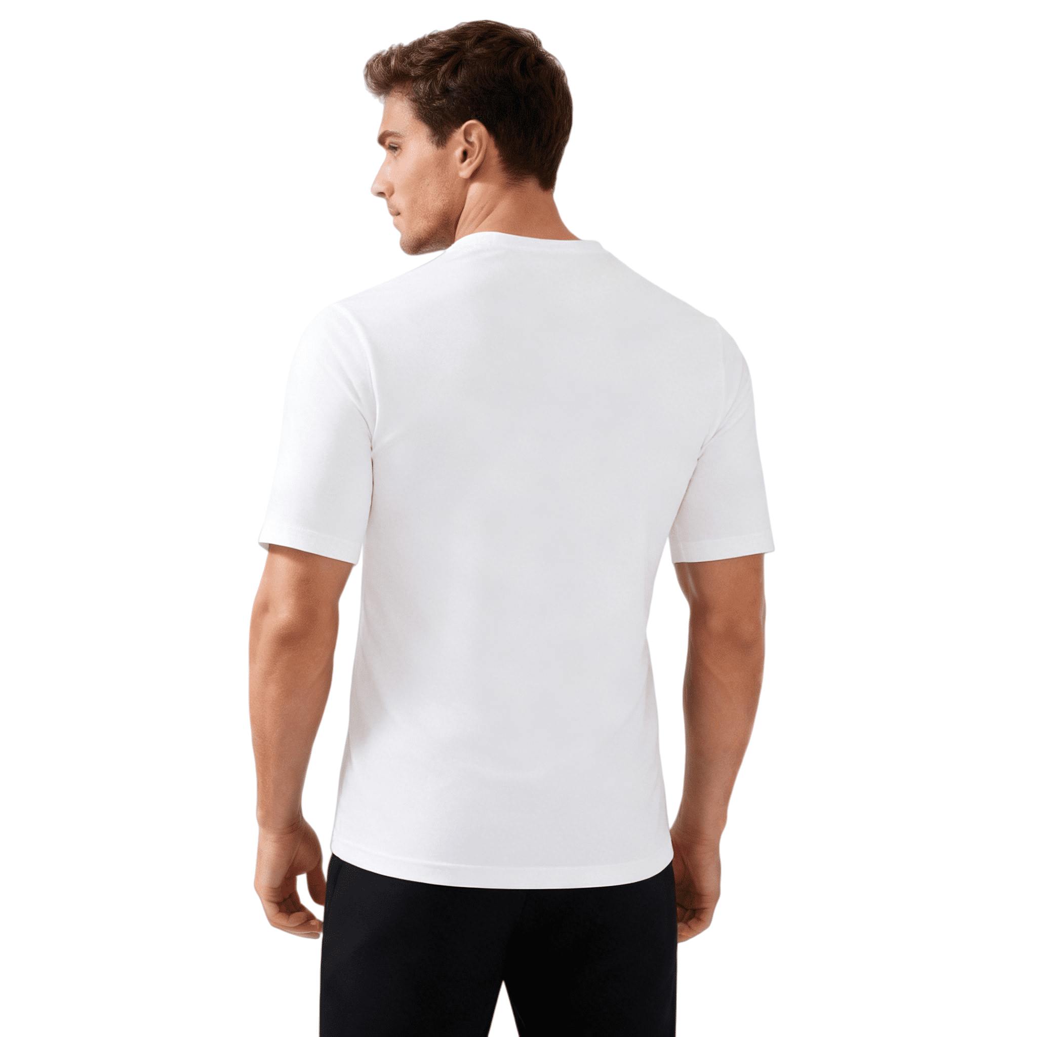 ZBORIBER Men's Quick-Dry Fit Gym Wicking Athletic Workout Short-Sleeve T-Shirts Sizes S-3XL,White