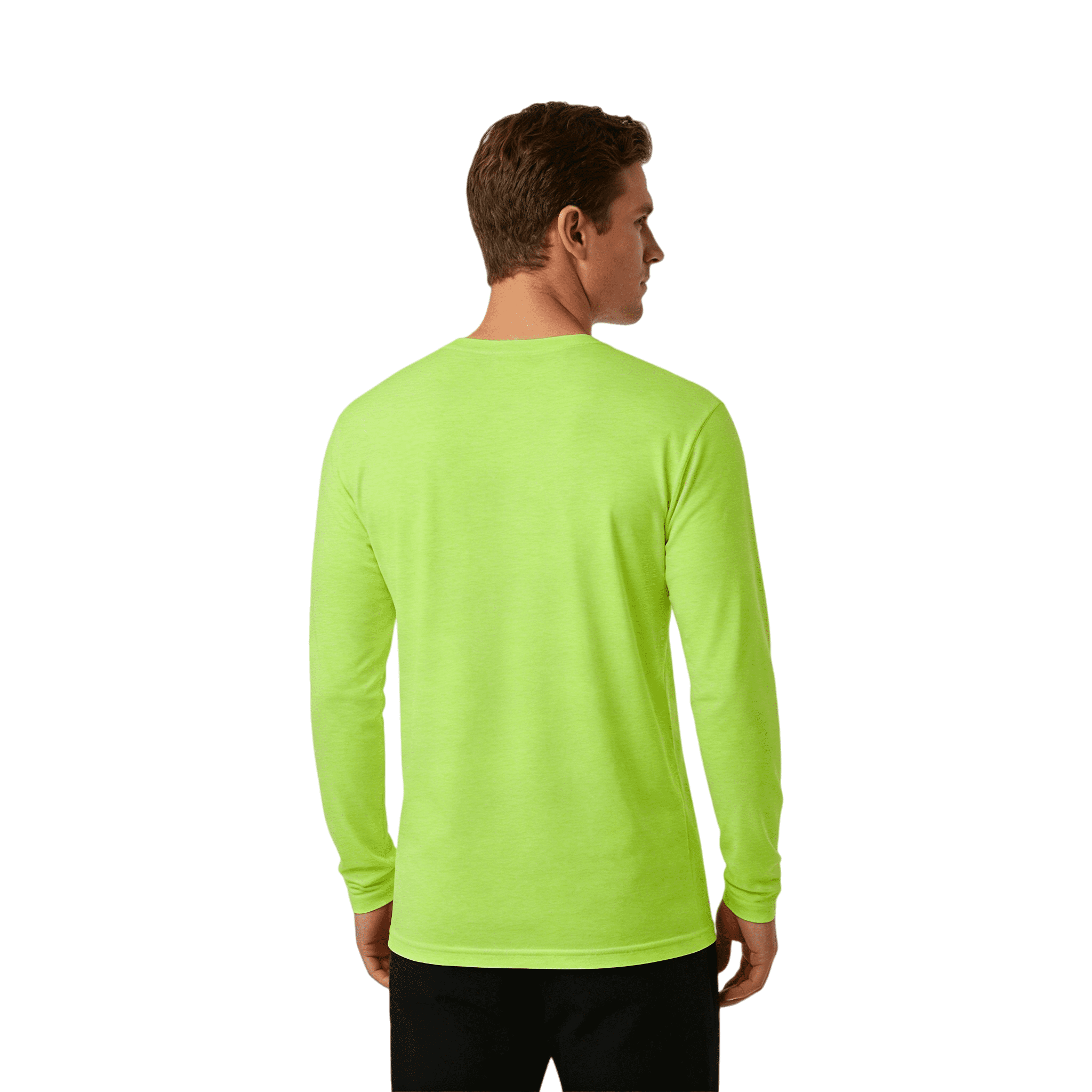 ZBORIBER Men's Quick Dry UPF 50+ UV Sun Protection Moisture Wicking Long Sleeve T-Shirt for Casual Workout,Sizes S-3XL,Highlighter Green