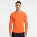 ZBORIBER Men's Quick Dry UPF 50+ UV Sun Protection Moisture Wicking Long Sleeve T-Shirt for Casual Workout,Sizes S-3XL,Neon Orange