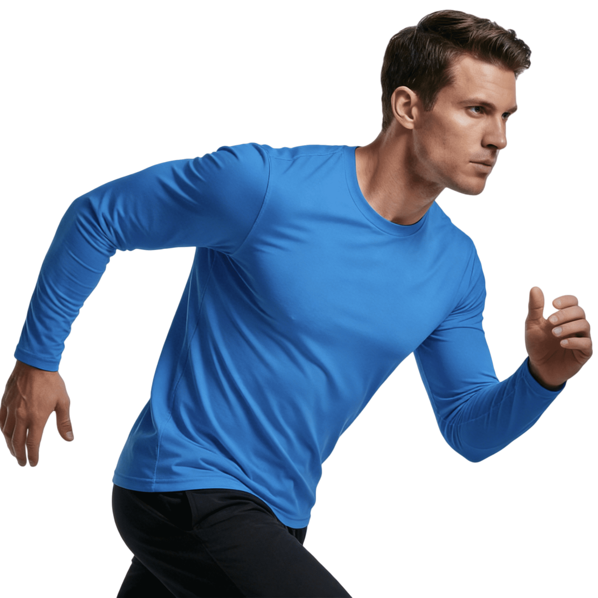 ZBORIBER Men's Quick Dry UPF 50+ UV Sun Protection Moisture Wicking Long Sleeve T-Shirt for Casual Workout,Sizes S-3XL,Royal
