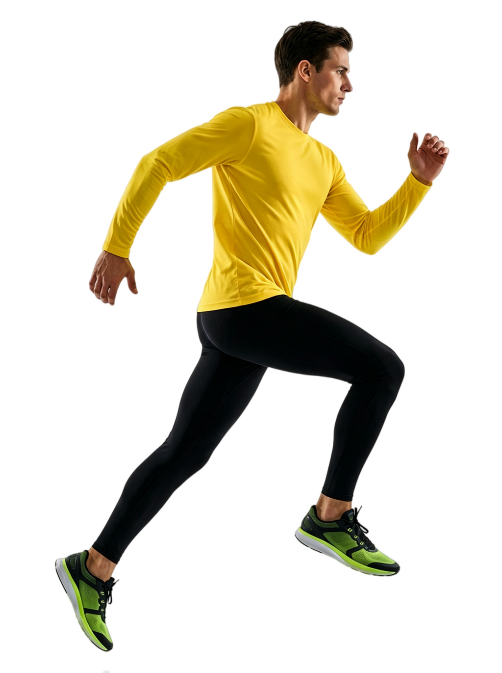 ZBORIBER Men's Quick Dry UPF 50+ UV Sun Protection Moisture Wicking Long Sleeve T-Shirt for Casual Workout,Sizes S-3XL,Heather Yellow