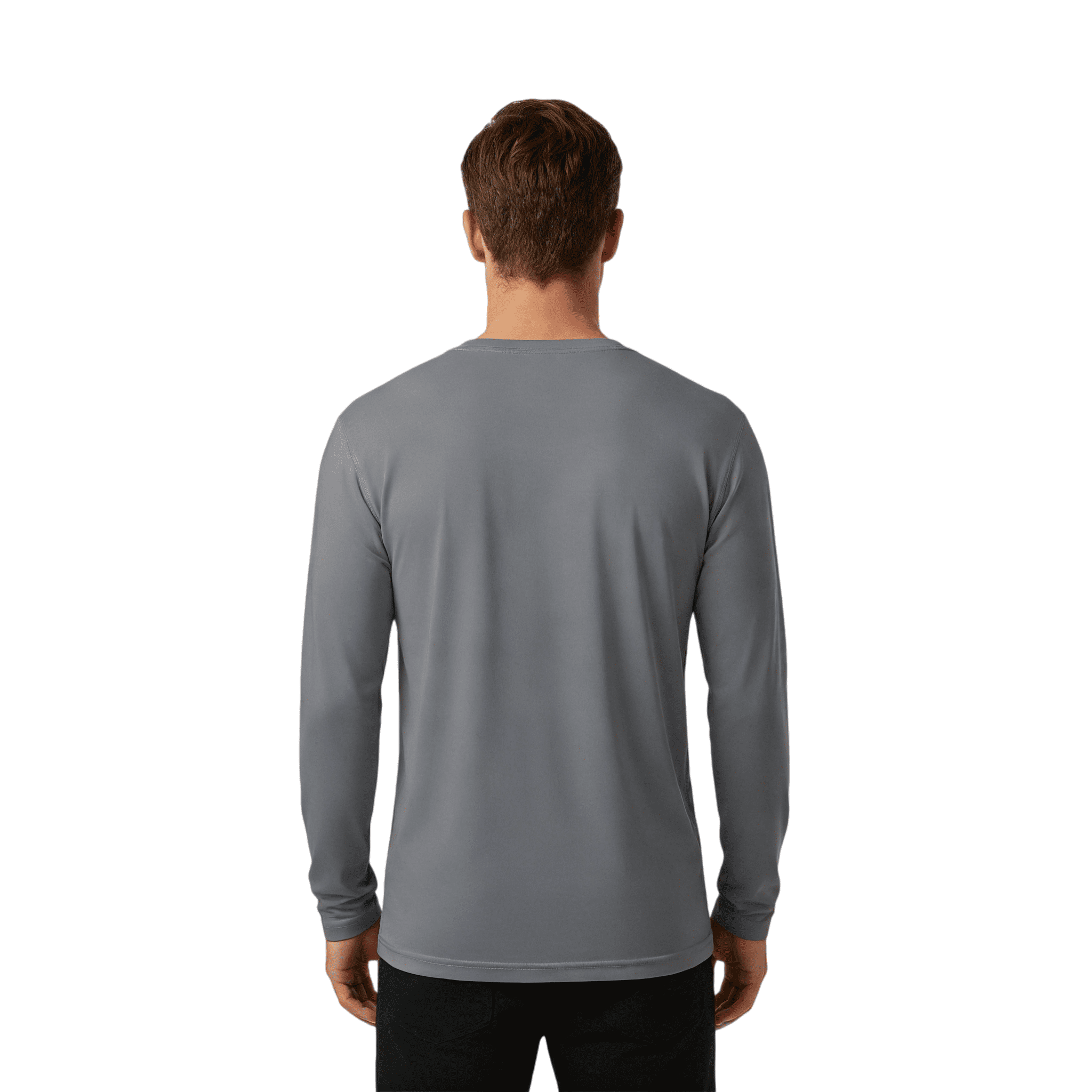ZBORIBER Men's Quick Dry UPF 50+ UV Sun Protection Moisture Wicking Long Sleeve T-Shirt for Casual Workout,Sizes S-3XL,Titanium