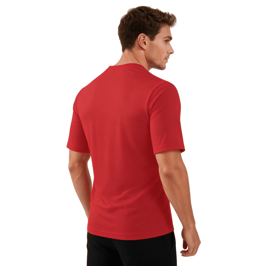 ZBORIBER Men's Quick-Dry Fit Gym Wicking Athletic Workout Short-Sleeve T-Shirts Sizes S-3XL,Red