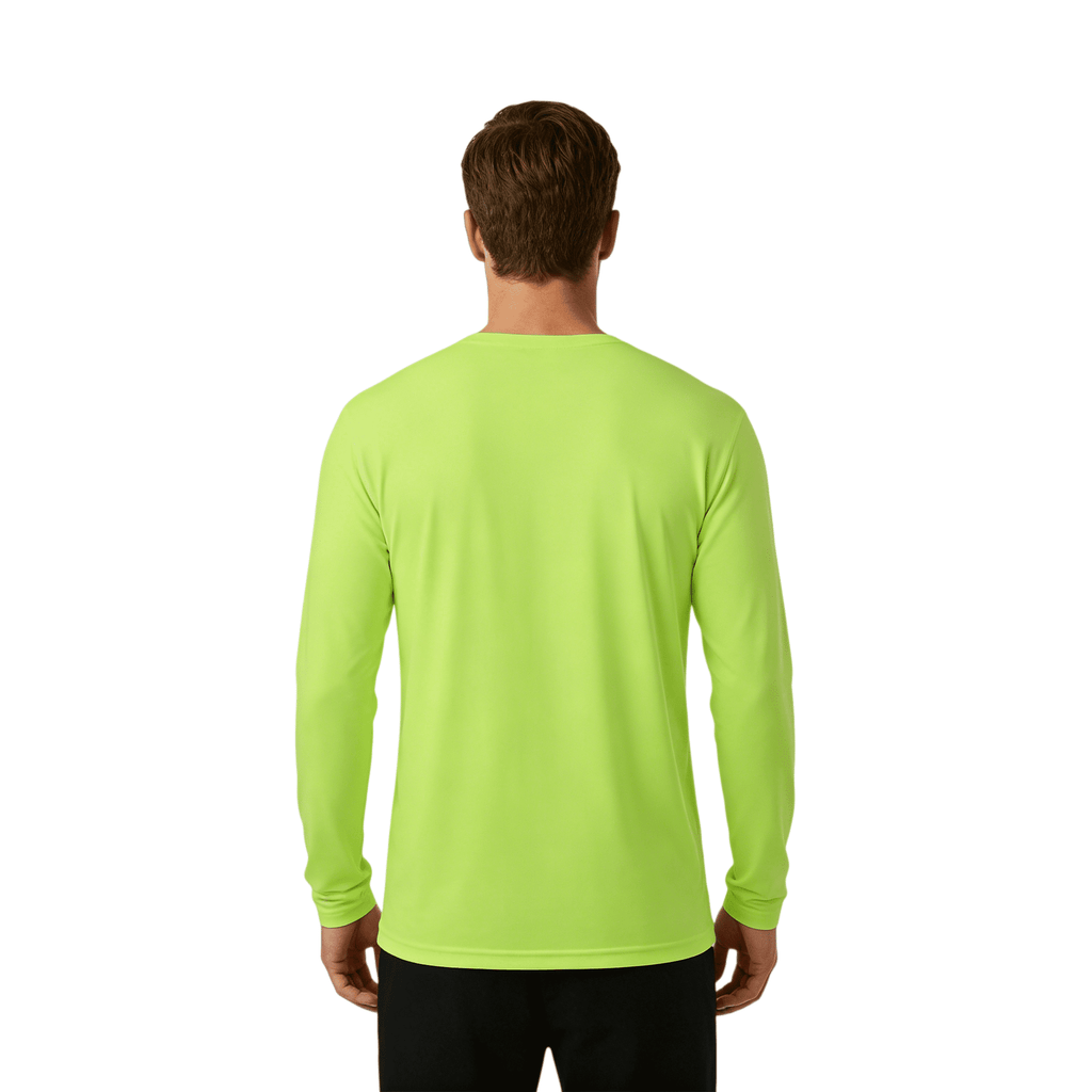 ZBORIBER Men's Quick Dry UPF 50+ UV Sun Protection Moisture Wicking Long Sleeve T-Shirt for Casual Workout,Sizes S-3XL,Highlighter Glow