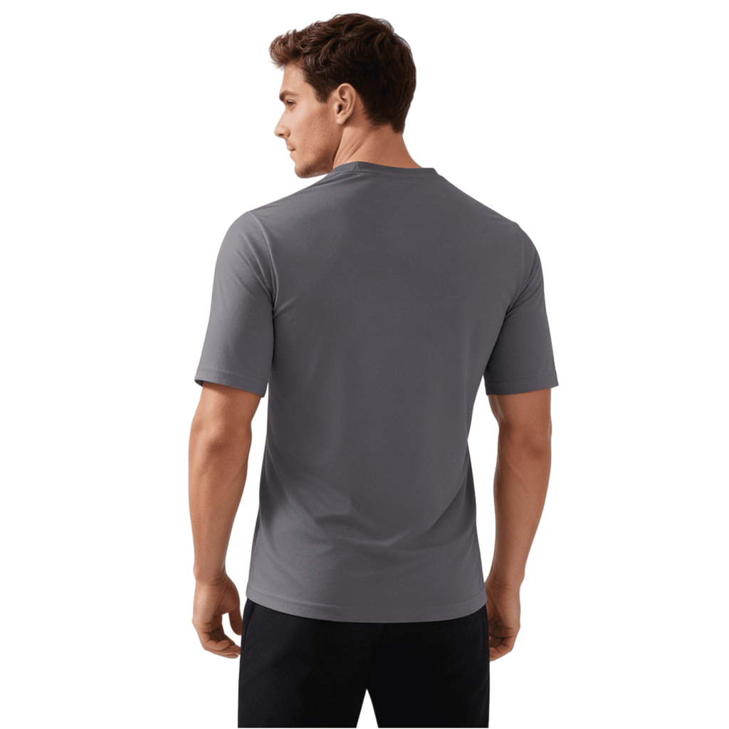 ZBORIBER Men's Quick-Dry Fit Gym Wicking Athletic Workout Short-Sleeve T-Shirts Sizes S-3XL,Titanium