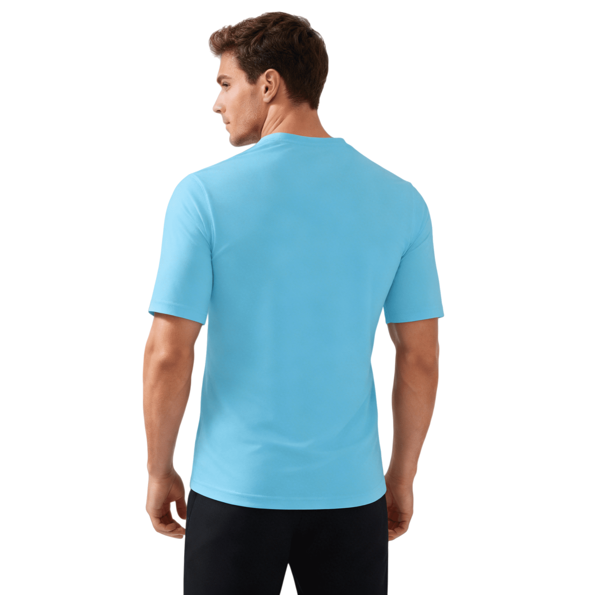 ZBORIBER Men's Quick-Dry Fit Gym Wicking Athletic Workout Short-Sleeve T-Shirts Sizes S-3XL,Shockwave Blue