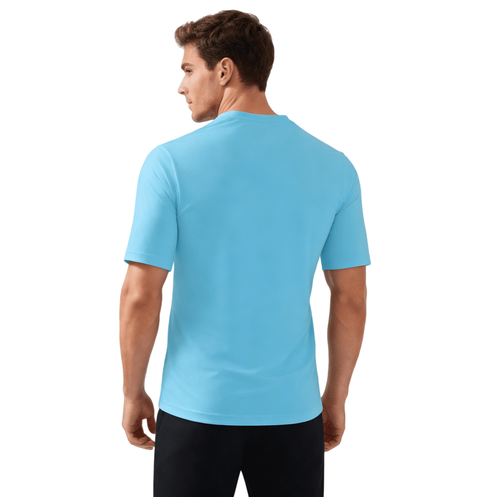 ZBORIBER Men's Quick-Dry Fit Gym Wicking Athletic Workout Short-Sleeve T-Shirts Sizes S-3XL,Shockwave Blue