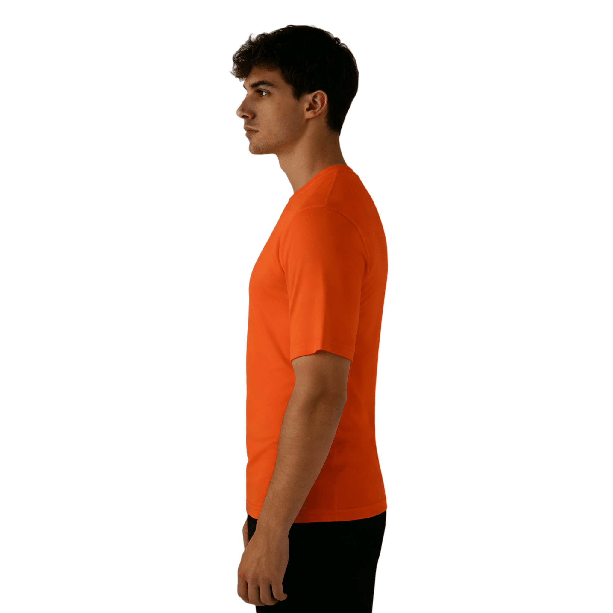 ZBORIBER Men's Quick-Dry Fit Gym Wicking Athletic Workout Short-Sleeve T-Shirts Sizes S-3XL,Neon Orange