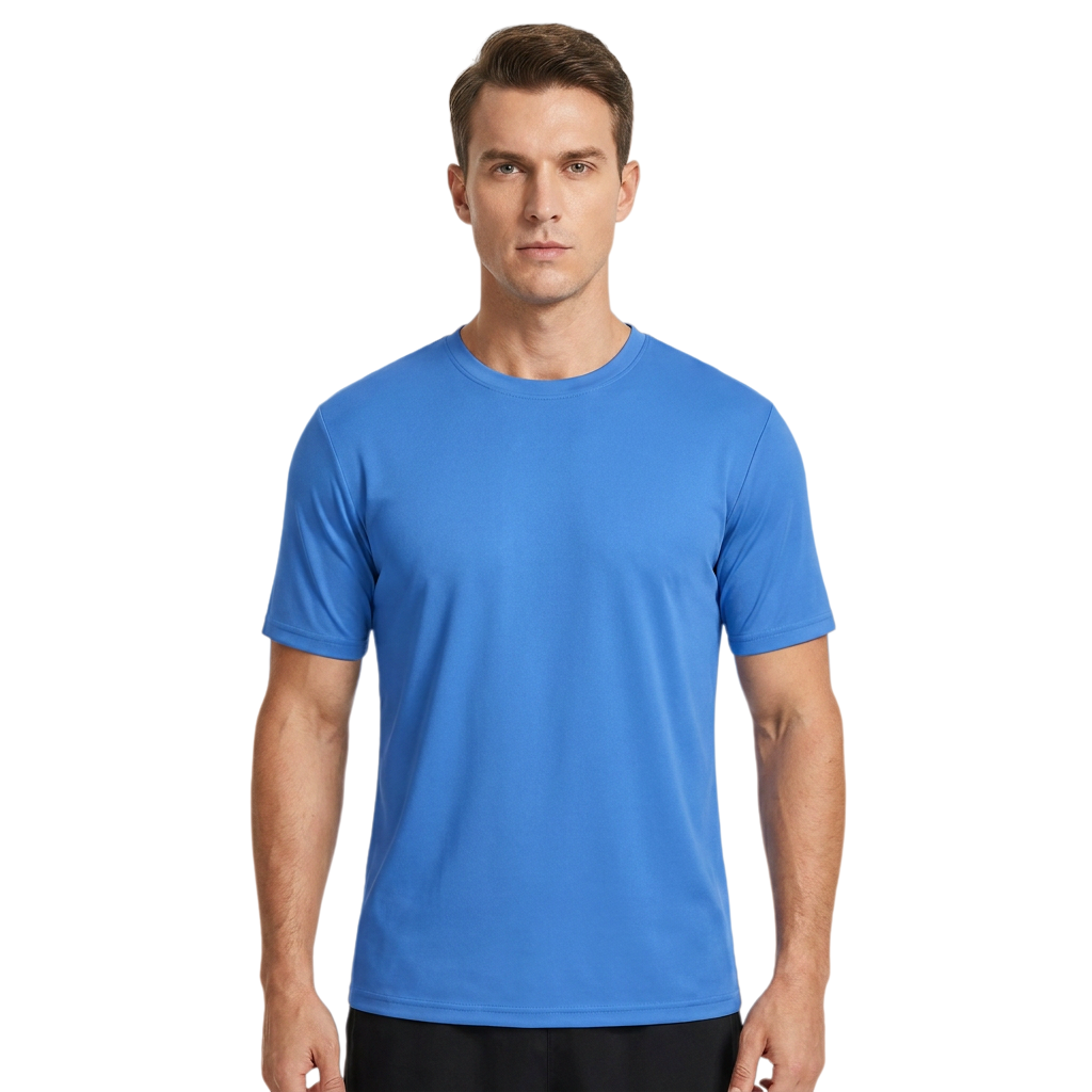 ZBORIBER Men's Quick-Dry Fit Gym Wicking Athletic Workout Short-Sleeve T-Shirts Sizes S-3XL,Royal