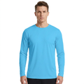 ZBORIBER Men's Quick Dry UPF 50+ UV Sun Protection Moisture Wicking Long Sleeve T-Shirt for Casual Workout,Sizes S-3XL,Shockwave Blue