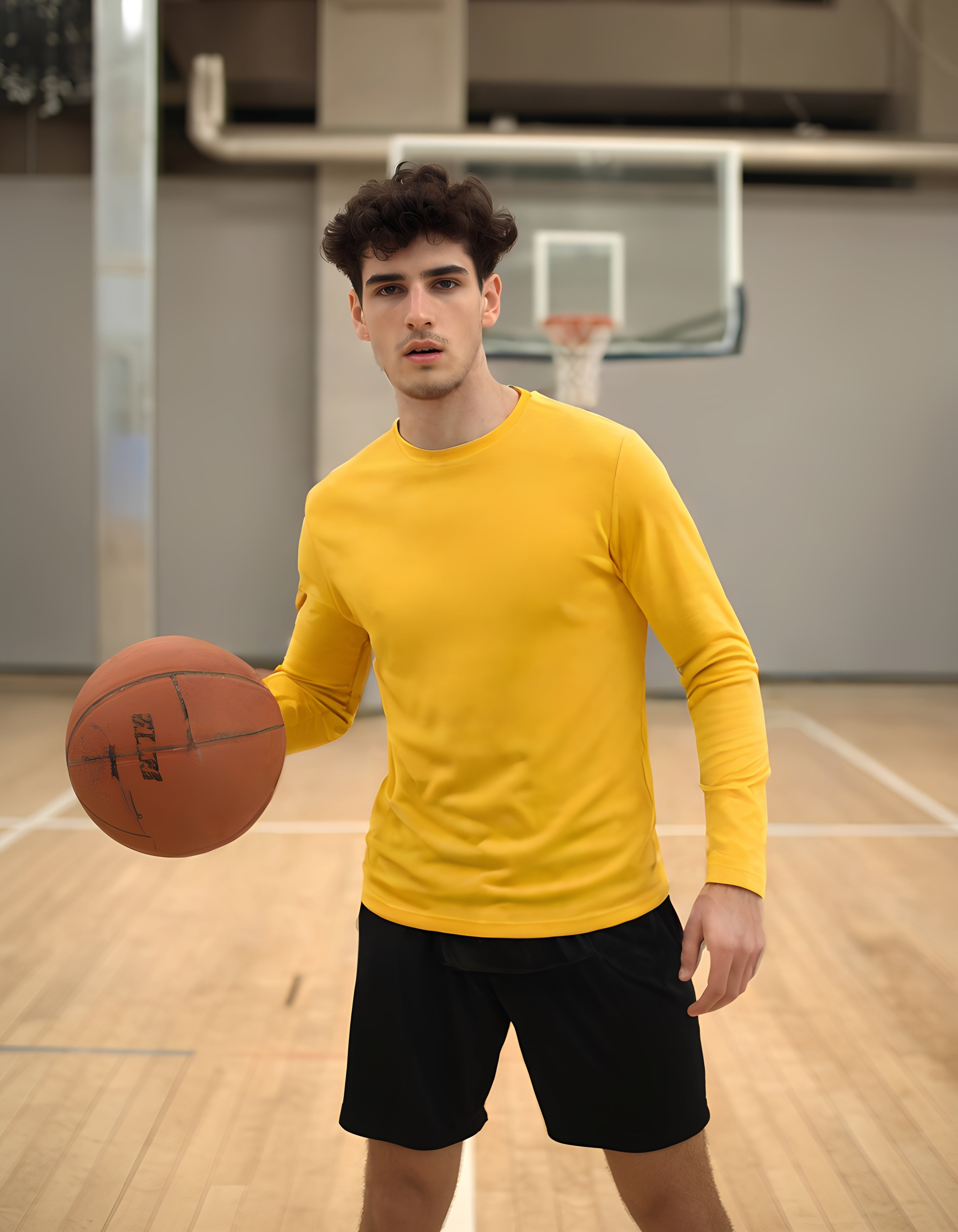 ZBORIBER Men's Quick Dry Long Sleeve Shirts UPF 50+ UV Sun Protection Moisture Wicking T-Shirt for Casual Workout,Heather Yellow