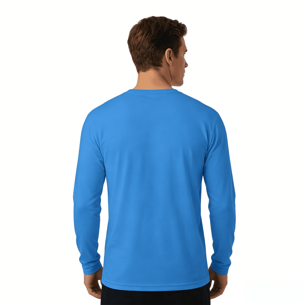 ZBORIBER Men's Quick Dry UPF 50+ UV Sun Protection Moisture Wicking Long Sleeve T-Shirt for Casual Workout,Sizes S-3XL,Royal